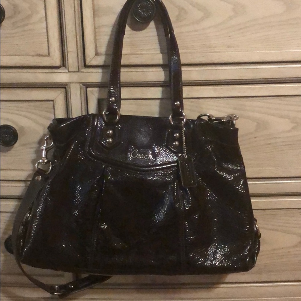 Authentic Coach cocoa leather handbag
